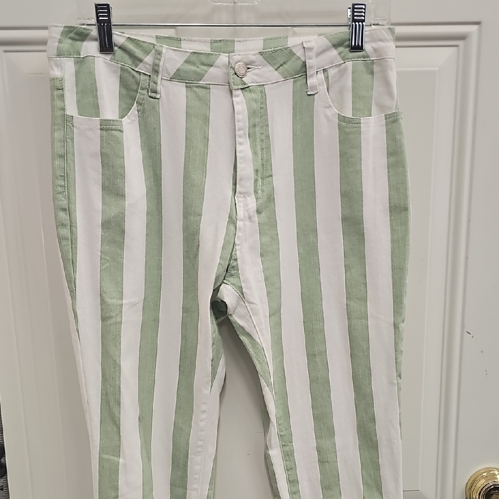 Striped, Pants, Western, Cowgirl, Casual, Party, Flare, Oversized, Stretchy, Gir